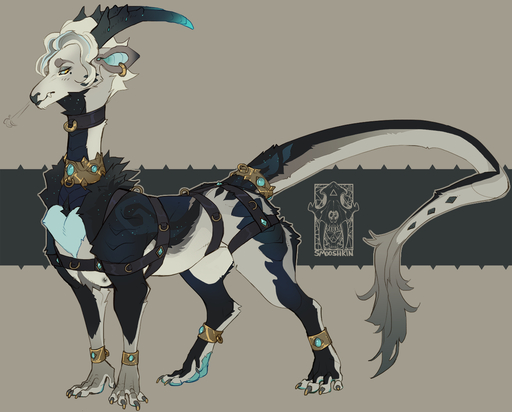 collar dragon ear_piercing feral harness hindpaw horn long_neck male nipples pawpads paws piercing smooshkin solo standing // 1280x1030 // 434KB