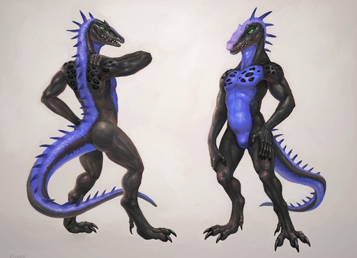 2016 4_toes 5_fingers abs anthro biceps biped black_body black_claws black_scales black_tail blue_body blue_scales blue_tail carcharodontosaurid carcharodontosaurus claws dewclaw digital_media_(artwork) digitigrade dinosaur featureless_crotch feet fingers front_view green_eyes grey_background hand_on_shoulder hi_res klongi long_tail looking_at_viewer looking_back male model_sheet multicolored_body multicolored_scales multicolored_tail multiple_angles muscular muscular_anthro muscular_male naturally_censored nude open_mouth pecs pupils rear_view reptile scales scalie shaded sharp_teeth signature simple_background slit_pupils soft_shading solo spikes standing teeth theropod toe_claws toes two_tone_body two_tone_scales two_tone_tail // 2900x2100 // 564.0KB