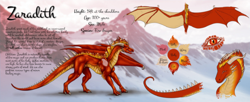 2019 claws digital_media_(artwork) dragon english_text feral hair hi_res horn membrane_(anatomy) membranous_wings model_sheet natoli red_body red_eyes red_scales scales scalie smile solo standing text western_dragon wings // 2500x1020 // 2.7MB