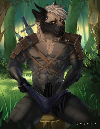 2021 absurd_res athletic athletic_male bodily_fluids canid canine canis fur genital_fluids genitals hi_res levsha male malemale mammal melee_weapon muscular muscular_male nude penis solo sword weapon were werecanid werecanine werewolf wolf // 2000x2576 // 3.5MB