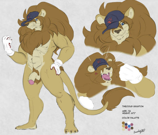 2016 abs angry anthro balls clothing colored felid fur genitals hair hat headgear headwear lion male mammal mane model_sheet mostly_nude muscular muscular_anthro muscular_male nude pantherine penis pubes smile solo standing yelling zerofox1000 // 1106x946 // 711.1KB