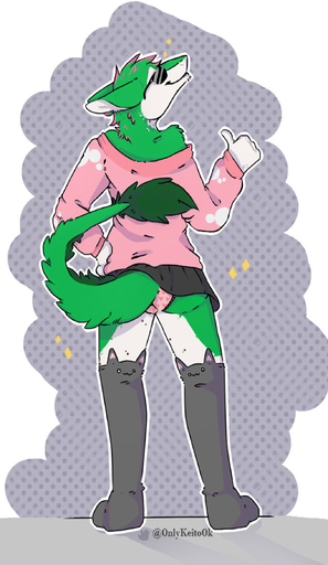 2017 anthro biped bottomwear bulge butt clothed clothing digital_media_(artwork) eyewear fur gesture girly green_body green_fur hair hi_res legwear male mel_lancia multicolored_body multicolored_fur onlykeito panties raised_tail sergal shirt simple_background skirt smile solo standing stockings sunglasses tail_tuft thigh_highs thumbs_up topwear tuft two_tone_body two_tone_fur underwear vaptvulpe white_body white_fur // 1355x2333 // 1.6MB
