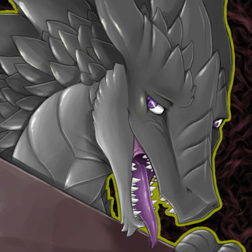 1:1 2014 black_body black_scales dragon female icon looking_at_viewer low_res narse open_mouth pattern_background portrait pupils purple_eyes purple_tongue scales scalie sharp_teeth simple_background slit_pupils solo teeth tongue varka // 500x500 // 47.8KB