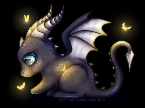 alpha_channel black_body black_scales blue_eyes chibi dragon feral horn membrane_(anatomy) membranous_wings neytirix nude ridged_horn scales simple_background smile solo spines transparent_background wings // 778x576 // 694.7KB