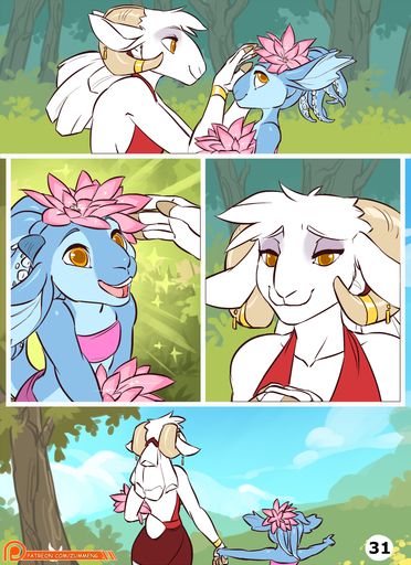 anthro bovid caprine cephalopod child clothed clothing comic cub curved_horn daughter demigod detailed_background duo female forest fur gloria_(zummeng) goat good_parenting hand_holding hi_res horn hybrid lily_(zummeng) mammal marine mollusk mother mother_and_child mother_and_daughter open_mouth parent parent_and_child parent_and_daughter plant pseudo_hair smile smooth_horn teeth tentacle_hair tentacles tree white_body white_fur yellow_eyes young zummeng // 930x1280 // 781.1KB