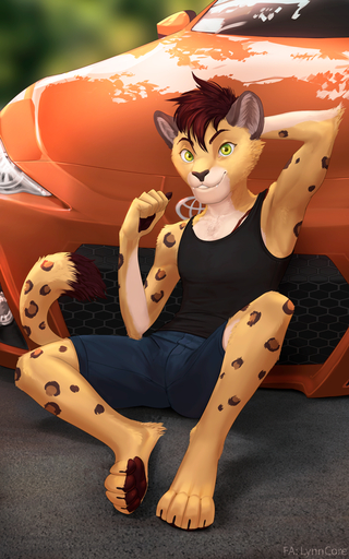 10:16 2019 4_toes 5_fingers anthro barefoot biped black_nose brown_hair brown_pawpads car clothed clothing cole_(cole_rs) detailed_background digital_media_(artwork) feet felid fingers fur hair leopard looking_at_viewer lynncore male mammal pantherine pawpads paws sitting smile soles solo tan_body tan_fur toes vehicle // 625x1000 // 755.9KB