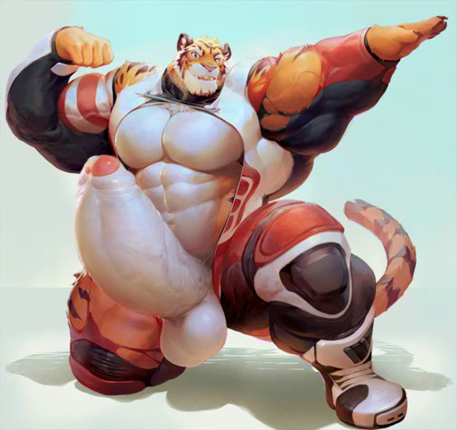 2019 2d_animation abs animated anthro balls big_muscles big_penis bodily_fluids clothed clothing cum erection felid feline flash_conversion flexing foreskin front_view genital_fluids genitals huge_penis humanoid_genitalia humanoid_penis hyper hyper_genitalia hyper_penis looking_at_viewer loop male mammal motion_tweening muscular muscular_anthro muscular_male no_sound null-ghost open_mouth pantherine partially_clothed penis pose precum short_playtime simple_background smile solo subuser throbbing tiger torn_clothing vein veiny_penis webm white_background // 620x584, 9.4s // 2.4MB