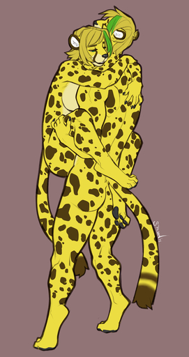 2018 anthro breasts cheetah digital_media_(artwork) duo faint felid feline female fur grey_background intraspecies leg_wrap male malefemale mammal nude pawpads romantic romantic_ambiance romantic_couple selfcest sex side_boob simple_background spots spotted_body spotted_fur square_crossover stand_and_carry_position standing standing_sex tiptoes // 530x1000 // 274.0KB