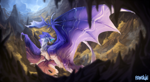 2019 ambiguous_gender day detailed_background digital_media_(artwork) dragon feral fur furred_dragon hi_res membrane_(anatomy) membranous_wings open_mouth outside ravoilie solo standing teeth tongue trance_(dragon) wings // 1600x878 // 2.1MB