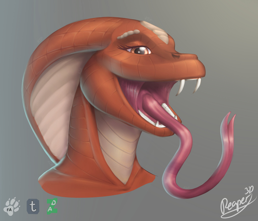 2016 anthro fan_character female hi_res open_mouth reaper3d reptile scalie snake snake_hood solo tongue tongue_out video_games viper_(x-com) x-com x-com2 // 1400x1200 // 876KB