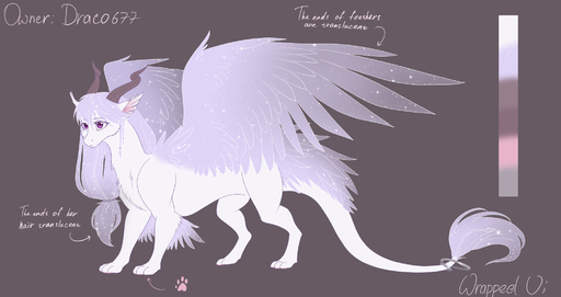 2019 dragon feathered_dragon feathered_wings feathers female feral fur furred_dragon hair hi_res model_sheet paws simple_background solo white_body white_feathers white_fur white_hair wings wrappedvi // 2007x1062 // 582.5KB