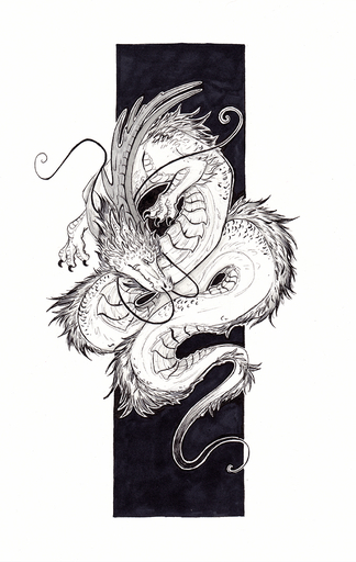 2017 ambiguous_gender asian_mythology claws dragon east_asian_mythology eastern_dragon feral horn kanizo mythology solo spines traditional_media_(artwork) wingless_dragon // 679x1073 // 492.4KB