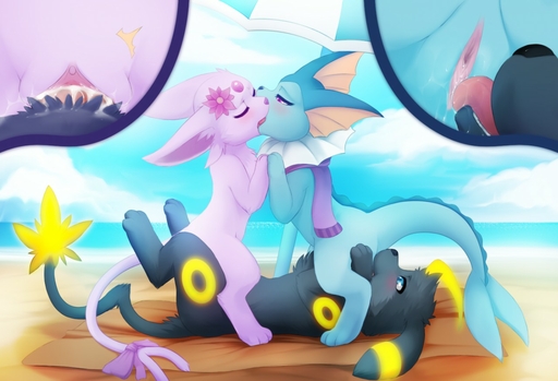 2015 absol beach bisexual bodily_fluids cum cum_in_pussy cum_inside cunnilingus darkmirage detailed_background eeveelution erection espeon espyria female femalefemale feral feral_on_feral frill_(anatomy) genital_fluids genitals group group_sex hybrid kissing knot knotting luxray luxsoleon male malefemale male_penetrating membrane_(anatomy) membranous_frill mostly_nude neck_frill nintendo nude oral outside penetration penile penile_penetration penis penis_in_pussy pokemon pokemon_(species) polyamory pussy sand sea seaside sex sex_on_the_beach sky takara threesome trio umbreon vaginal vaginal_knotting vaginal_penetration vaporeon vertical_pussy video_games water // 1280x872 // 147.6KB