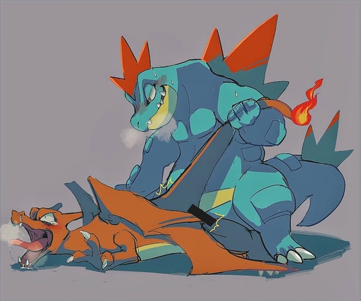 2019 6:5 ambiguous_gender ambiguous_penetrated anthro anthro_on_anthro blue_body blush bodily_fluids charizard claws compression_artifacts crocodilian digital_media_(artwork) dragon duo feraligatr fire interspecies k0bit0wani lying male maleambiguous male_penetrating male_penetrating_ambiguous membrane_(anatomy) membranous_wings nude on_front open_mouth orange_body penetration pokemon_(species) reptile scalie sex sharp_teeth simple_background tail_pull tears teeth tongue video_games wings // 1200x1000 // 117.2KB
