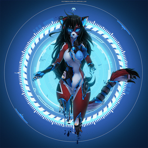 1:1 2016 amputee android anthro ara belly black_body black_fur black_hair blue_eyes blue_theme breasts broken butt_from_the_front countershading cybernetics cyborg disability domestic_cat featureless_breasts featureless_crotch felid feline felis female fluff-kevlar front_view fur glowing glowing_eyes hair hi_res long_hair machine mammal missing_arm missing_leg multicolored_body multicolored_fur nude pattern_background pawpads portrait red_body red_fur robot robotic_reveal science_fiction simple_background solo thigh_gap three-quarter_portrait white_belly white_body white_countershading white_fur wide_hips // 1300x1300 // 960.3KB