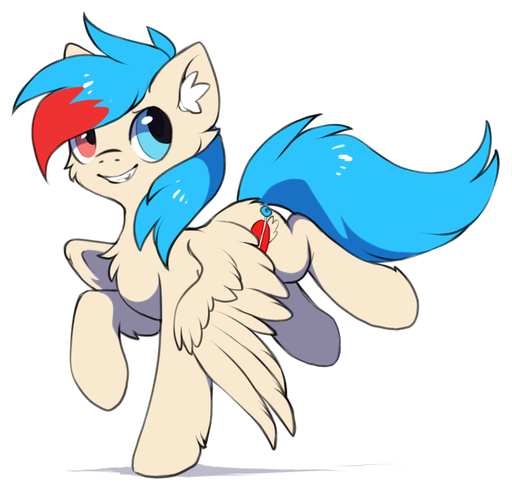 blue_hair cutie_mark equid equine fan_character feathered_wings feathers feral fur hair heterochromia hioshiru hooves horse inner_ear_fluff male mammal nude pegasus red_hair simple_background smile solo tuft watercolor_lollipop white_background white_body white_feathers white_fur wings // 1015x985 // 261KB