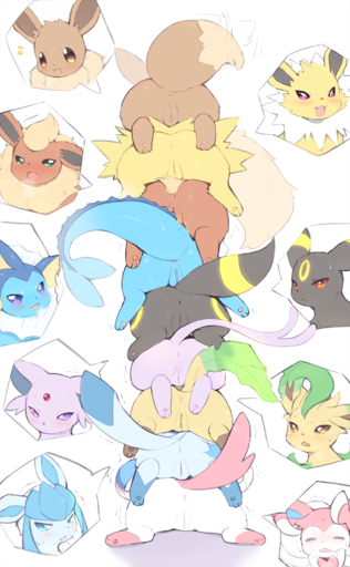 3_toes absurd_res all_nine_eeveelutions amber_eyes anus ass_stack big_butt blue_eyes bodily_fluids breath butt conditional_dnp crunchobar cutaway eevee eeveelution espeon exhausted eyes_closed feet female feral flareon fur genital_fluids genitals glaceon green_eyes grinding group hi_res jolteon leafeon looking_pleasured nintendo open_mouth paws pokemon pokemon_(species) pupils purple_eyes pussy pussy_juice rear_view red_eyes shaking simple_background slit_pupils stacked sweat sylveon take_your_pick toes umbreon vaporeon video_games // 1850x3000 // 2.5MB