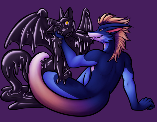 absurd_res animate animate_inanimate anthro dragon duo hi_res male malemale melting naughtygryph resin_drake rubber teryx_commodore // 3850x2975 // 4.7MB