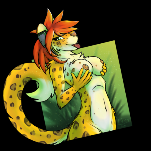 1:1 alpha_channel anthro breasts chazcatrix felid female green_eyes hand_on_breast jaguar kansi looking_at_viewer mammal nipples nude pantherine solo tongue tongue_out // 800x800 // 427.1KB