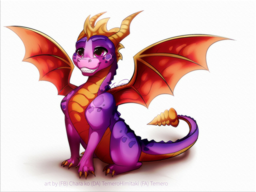 2019 4:3 activision ambiguous_gender claws digital_media_(artwork) dragon feral horn membrane_(anatomy) membranous_wings purple_eyes scales scalie simple_background sitting smile solo spines spyro spyro_the_dragon temero temerohimitaki video_games western_dragon white_background wings // 1280x960 // 1.0MB