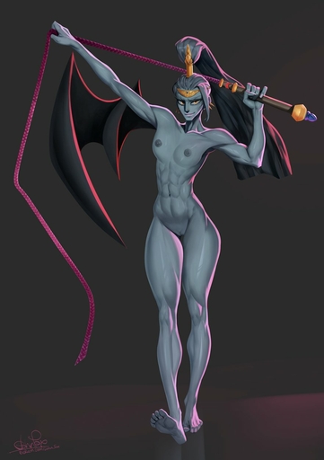 1_wing 2021 abs athletic athletic_female athletic_humanoid breasts female full-length_portrait genitals grey_body grey_hair grey_skin hair hi_res holding_object holding_whip humanoid johnfoxart looking_at_viewer megaera_(hades) nipples not_furry nude portrait pussy solo standing whip winged_humanoid wings // 881x1250 // 73.1KB