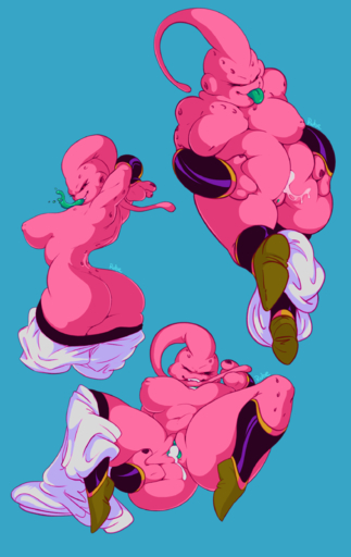 absurd_res alien alien_humanoid anus big_breasts big_butt bodily_fluids breasts butt crossgender cum cum_in_ass cum_in_pussy cum_inside cyan_background digital_media_(artwork) female flexible genital_fluids genitals hi_res humanoid looking_at_viewer looking_back majin majin_buu not_furry pussy red_eyes rube shaded simple_background solo super_buu thick_thighs tongue // 1544x2448 // 1.0MB