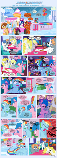 absurd_res amber_eyes angry argument blonde_hair blue_body blue_feathers blue_fur blush clothing cloud comic cutie_mark dancing derpy_hooves_(mlp) dessert dialogue digital_media_(artwork) disappointed english_text equid equine facepalm feathered_wings feathers female feral firefly_(pre-g4) food friends frustrated fur grey_body grey_fur group hair hi_res horse ice_cream insult male mammal multicolored_hair pegasus rainbow_dash_(mlp) rainbow_hair sad sorc sport surprise_(pre-g4) text uniform wings yellow_eyes // 1225x3360 // 2.6MB