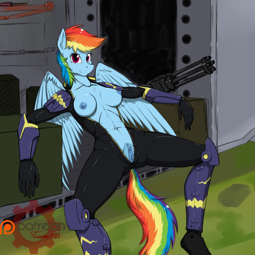 1:1 2015 anthro anthrofied areola blue_body blue_feathers blue_fur breasts clitoris clothing english_text equid equine feathered_wings feathers female friendship_is_magic fur genitals hair hasbro hi_res horse looking_at_viewer mammal multicolored_hair multicolored_tail my_little_pony navel nipples patreon patreon_logo pegasus pussy rainbow_dash_(mlp) rainbow_hair rainbow_tail smile solo spread_legs spreading text twotail813 wings // 2000x2000 // 1.8MB
