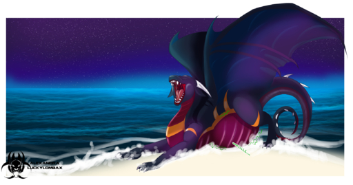 beach belly bodily_fluids bunsen digestion dragon feral hi_res luckylombax night open_maw open_mouth saliva scalie seaside sky solo star teeth tongue vore water western_dragon wings // 2364x1244 // 2.9MB