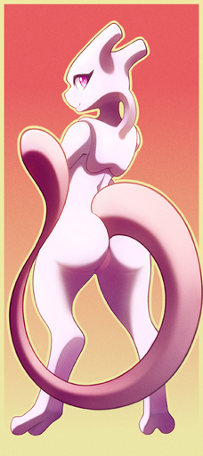absurd_res butt female hi_res legendary_pokemon looking_at_viewer mewtwo pokemon_(species) raised_tail smile solo video_games xael_the_artist // 1200x2700 // 4.0MB
