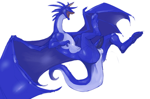 balls blue_body dragon erection feral firondraak genitals horn male membrane_(anatomy) membranous_wings nude open_mouth patto penis scalie solo western_dragon wings // 1100x733 // 161.1KB