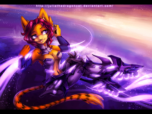 4:3 anthro armor black_bars black_nose clothed clothing digital_media_(artwork) felid female fur juliathedragoncat mammal navel orange_body orange_fur smile solo // 1000x750 // 874KB