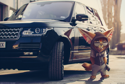 2017 anthro big_ears bottomwear canid canine car cigarette clothed clothing eyewear fennec finnick fox glass hair hoodie key looking_at_viewer male mammal miles_df pants reflection shadow shirt smoking sunglasses topwear vehicle vulpes // 1200x808 // 1.4MB