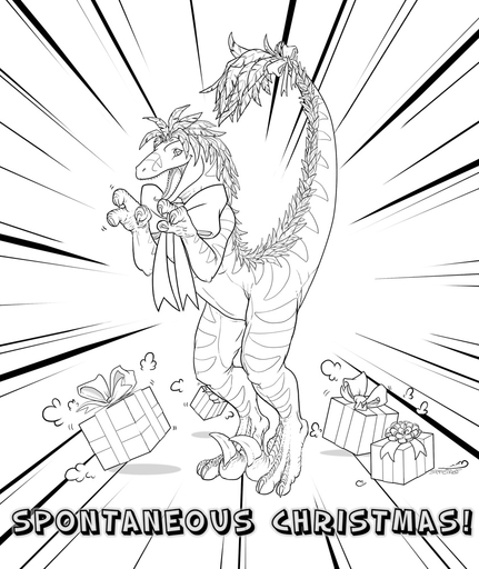 black_and_white caedere conditional_dnp digital_drawing_(artwork) digital_media_(artwork) dinosaur dromaeosaurid english_text feathered_dinosaur feathers female feral gift hindpaw holidays line_art monochrome nude open_mouth paws raptie raptor_claws reptile ribbons scalie sefeiren sharp_teeth smile solo surprise tail_feathers teeth text theropod velociraptor yiffyraptor // 842x1000 // 286.9KB