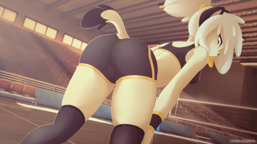 16:9 2d_animation animated anthro athletic athletic_anthro athletic_female bent_over blonde_hair bra breasts butt clothed clothing colored detailed_background digital_media_(artwork) dutch_angle eipril female footwear fully_clothed fur gym hair inside loop mammal mustela mustelid musteline no_sound rear_view shaded short_playtime socks solo sports_bra sportswear standing stoat tagme true_musteline underwear webm white_body white_fur white_hair widescreen wristband yellow_body yellow_eyes yellow_fur yue_(eipril) // 1280x720, 7.9s // 588.0KB